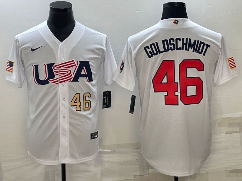 Men 2023 World Cub USA #46 Goldschmidt White Nike MLB Jersey3->more jerseys->MLB Jersey